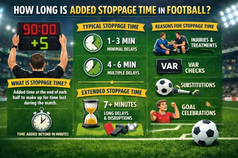 how long is added stoppage time in football