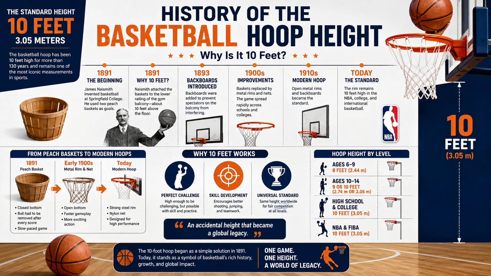 History of the Basketball Hoop Height
