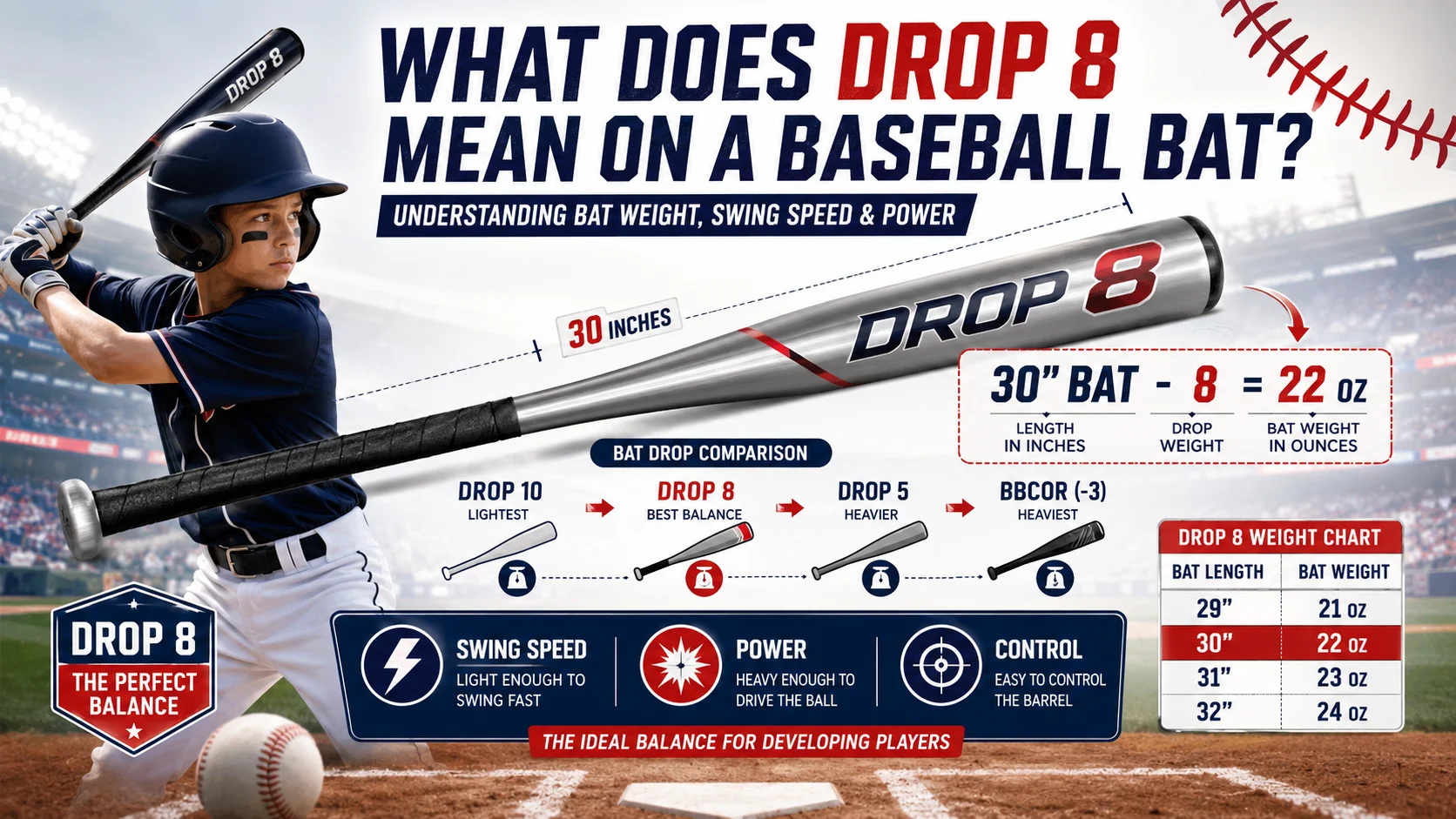 What Does Drop 8 Mean on a Baseball Bat