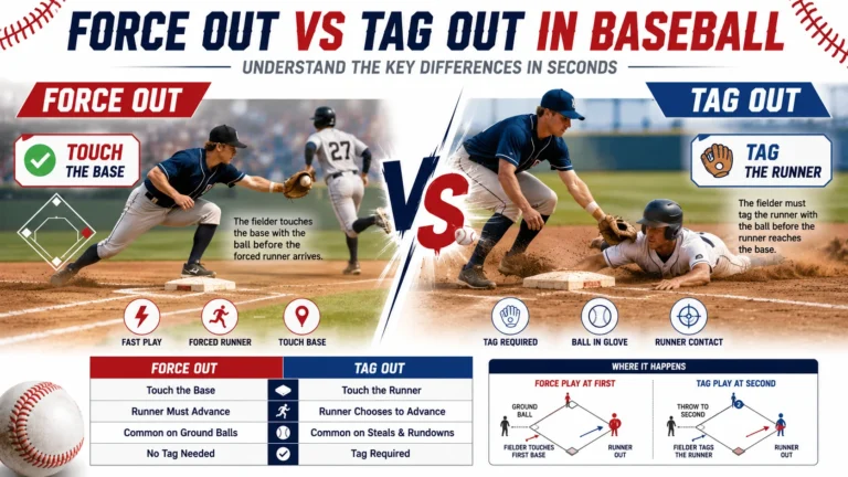 Force Out vs Tag Out in Baseball