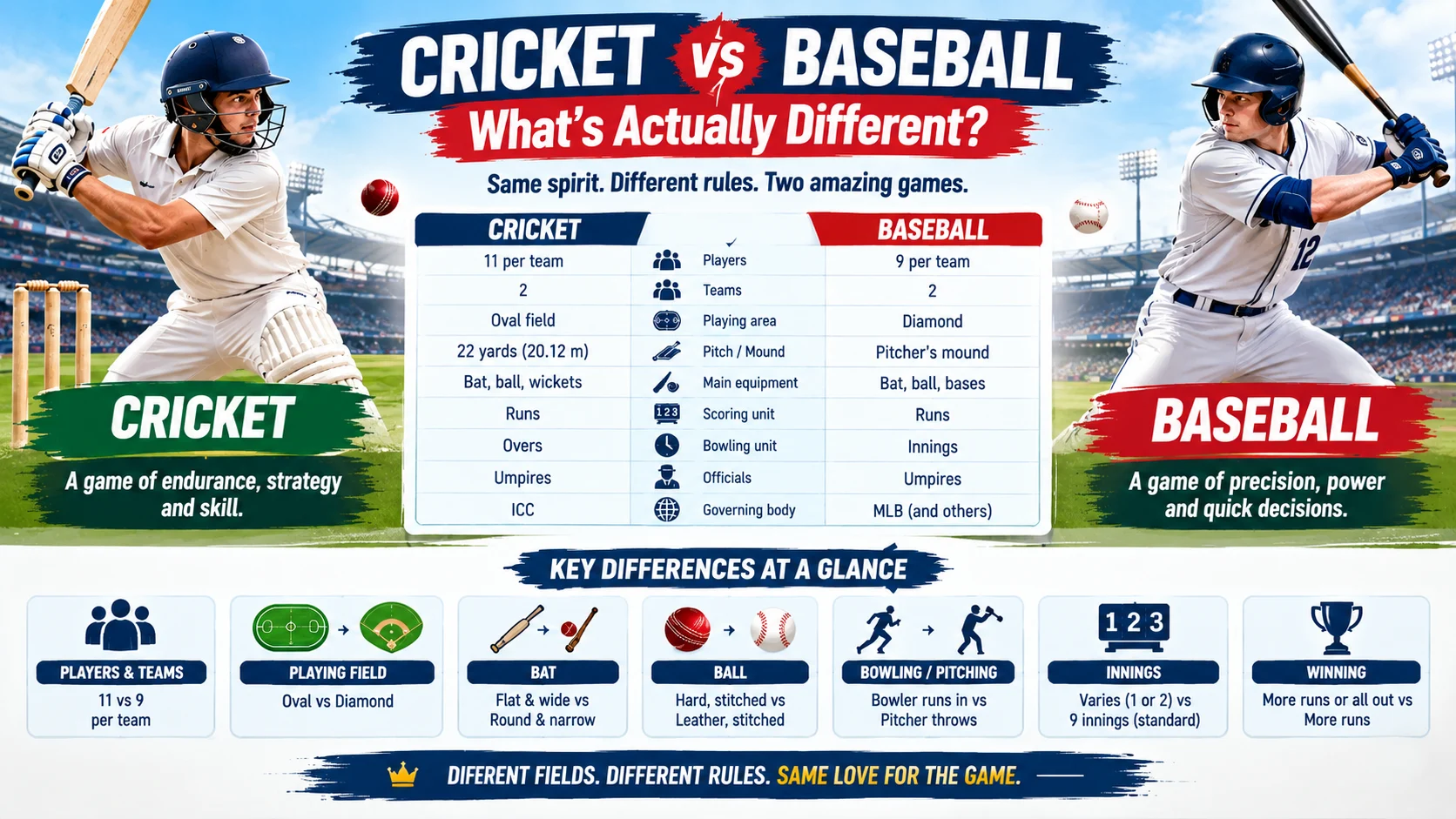 Cricket vs Baseball